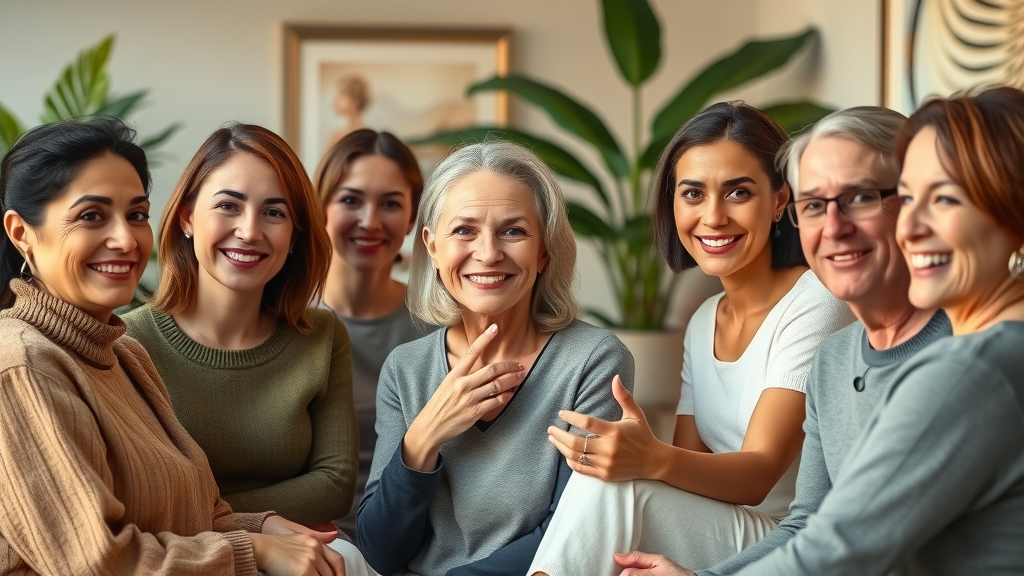 Group discussing non surgical aesthetic treatments in a modern medspa