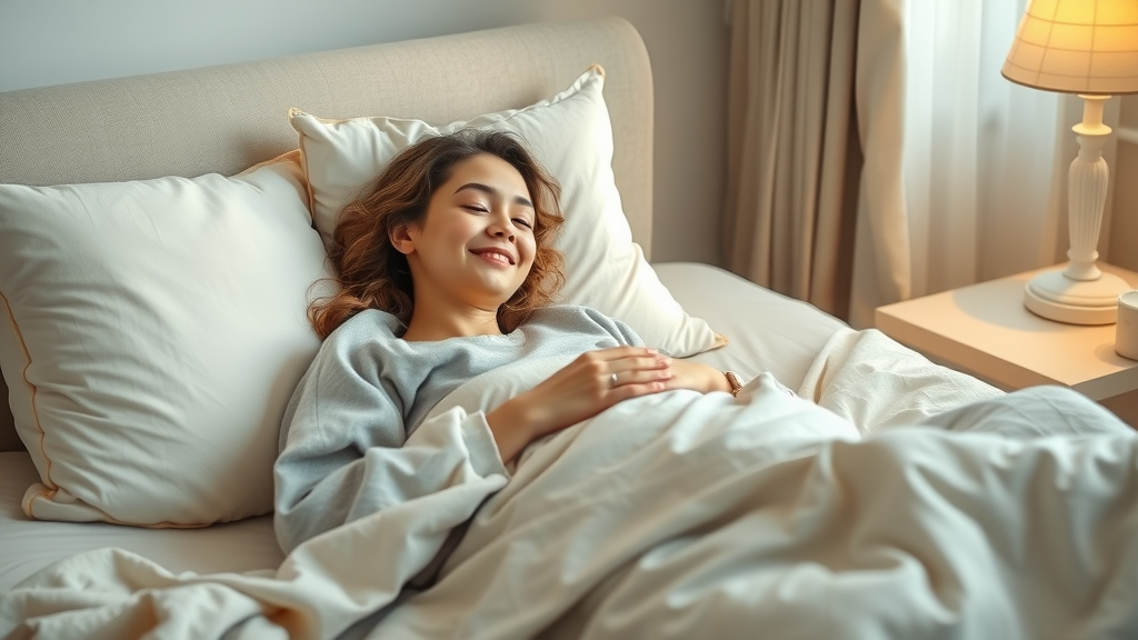 Serene woman following postoperative recovery tips for optimal healing at home
