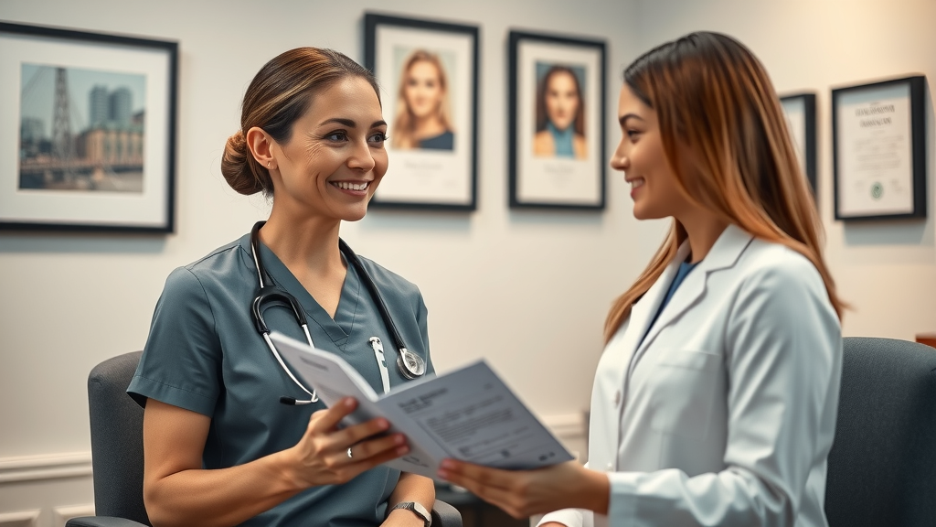 Patient and surgeon discussing breast augmentation surgery for informed choices