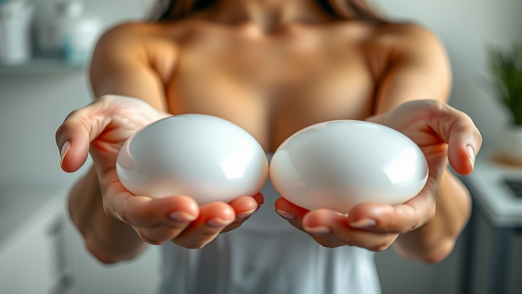Closeup of breast implant options symbolizing personalized augmentation choices