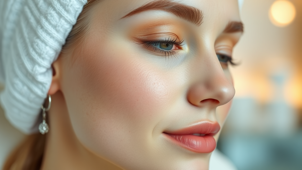 Smooth glowing skin close-up after non surgical skin treatments