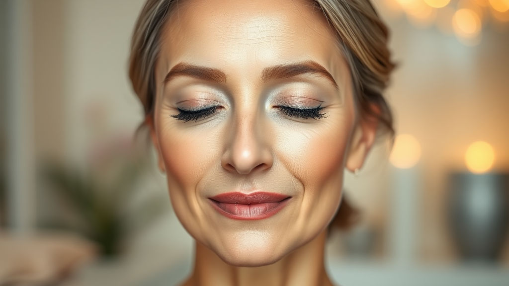 Mature woman glowing after med spa treatments Utah with flawless skin and confidence.