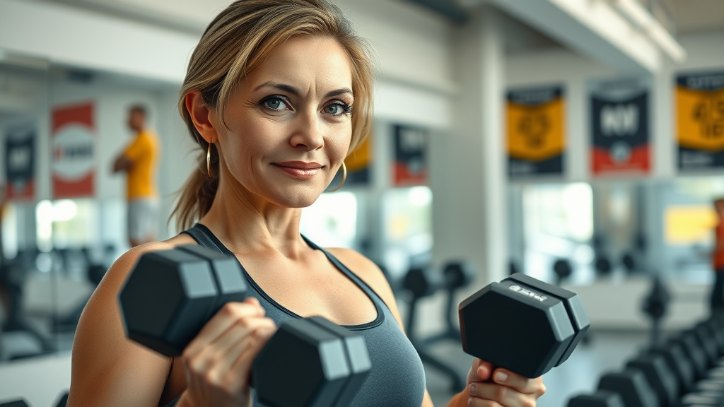 Motivated woman benefits from effective weight loss programs at gym