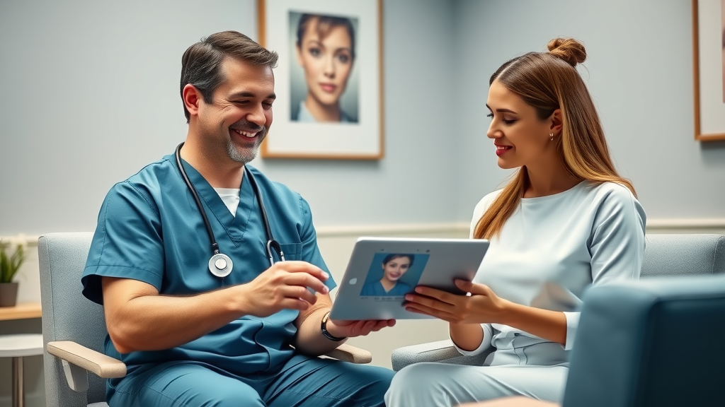 FlexSculpt body contouring consultation with expert surgeon and patient