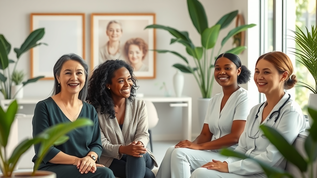 Women enjoying med spa laser services in relaxing spa environment