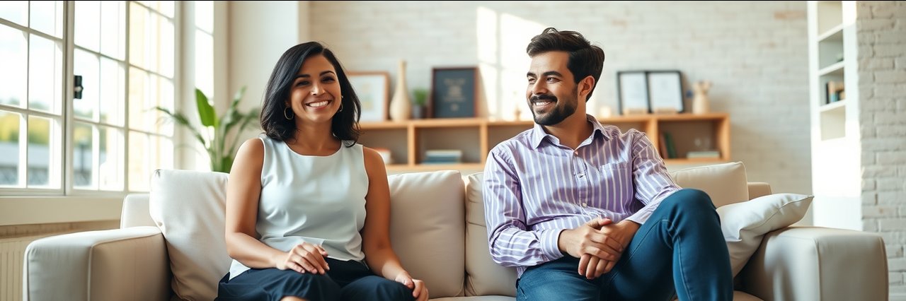 Friendly doctors discussing gender-affirming surgery in a bright welcoming office.