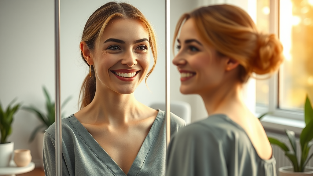 Patient happy with natural results after board-certified plastic surgery.