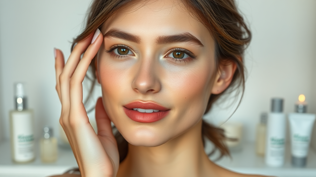 Youthful woman with glowing skin after non surgical treatment