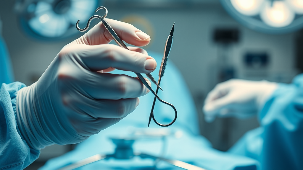 Expert hands preparing for reconstructive procedures in surgery room