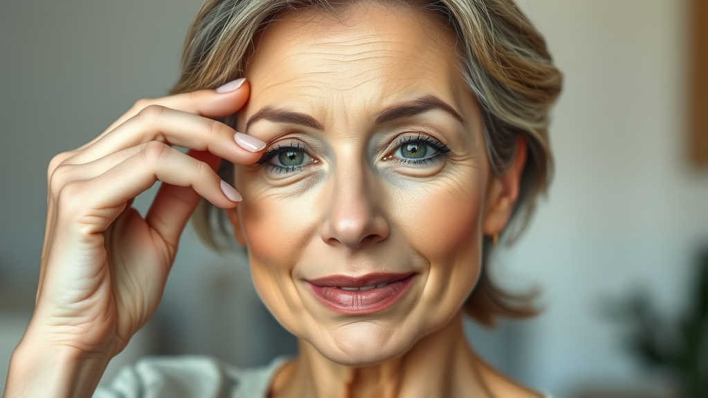 Confident woman after blepharoplasty eyelid lift with refreshed eyes and radiant glow.