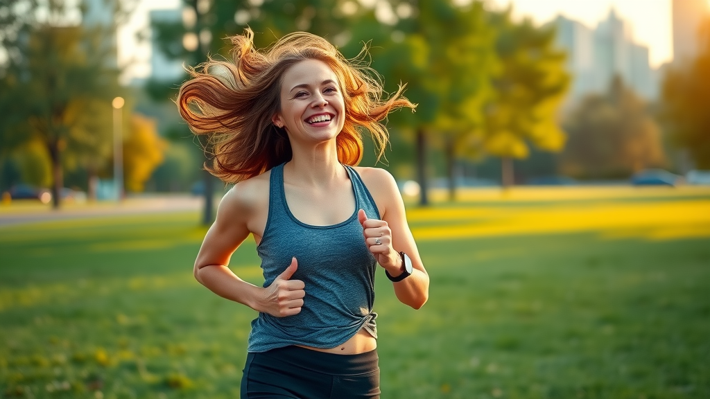 Happy woman thrives outdoors after medical weight loss program