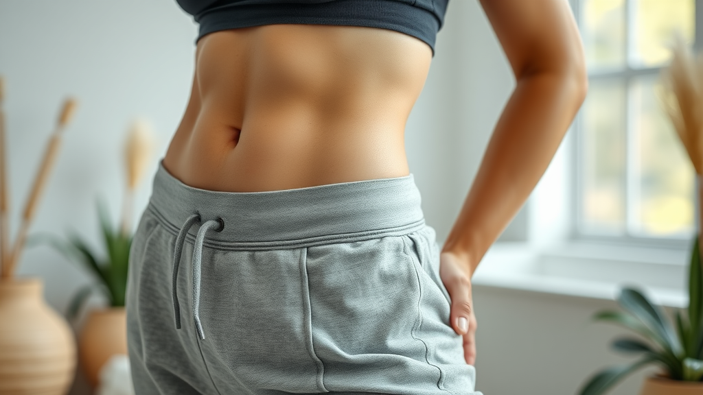 Toned midsection after body contouring in a spa setting