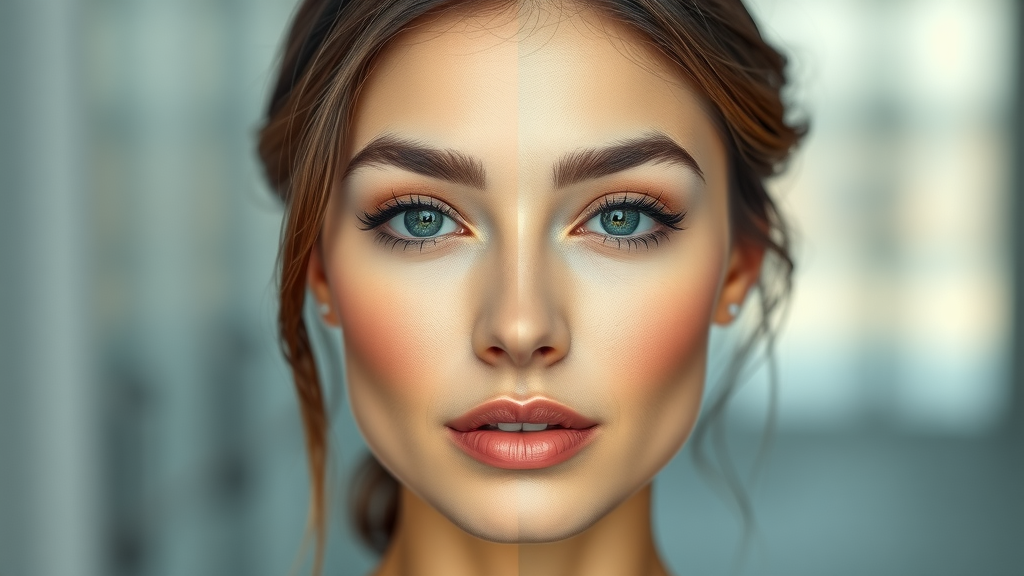 before after gallery sample showing subtle facial cosmetic enhancements