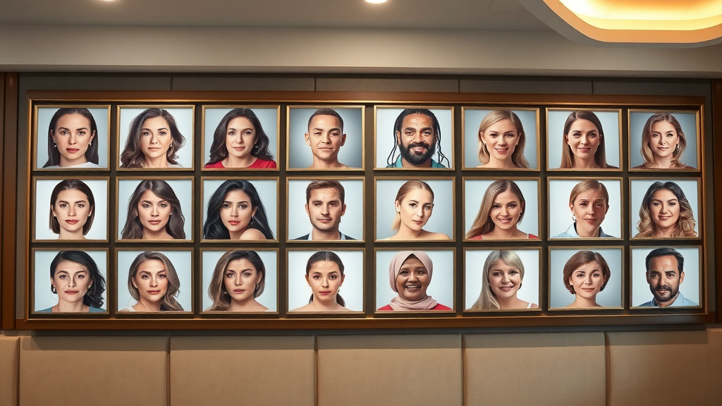 before after gallery wall displaying transparent patient transformations