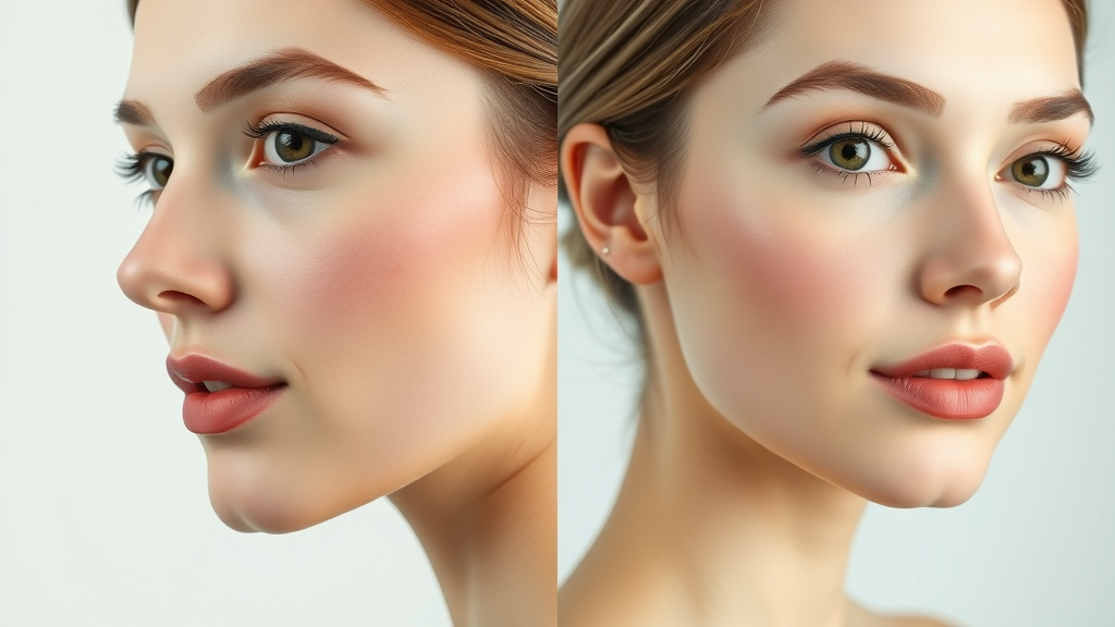 Detailed before and after images highlighting buccal fat removal facial changes