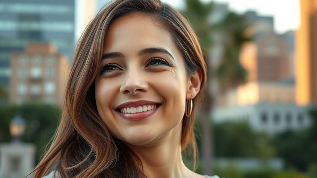 Confident woman in NYC with defined features after buccal fat removal procedure