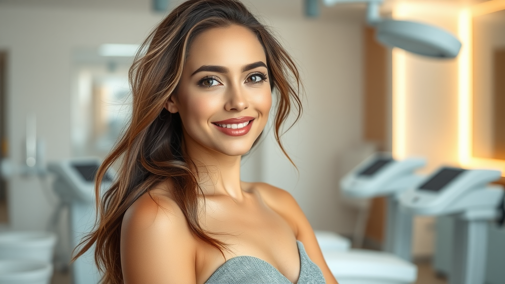 Confident woman in medical spa representing body contouring treatments results