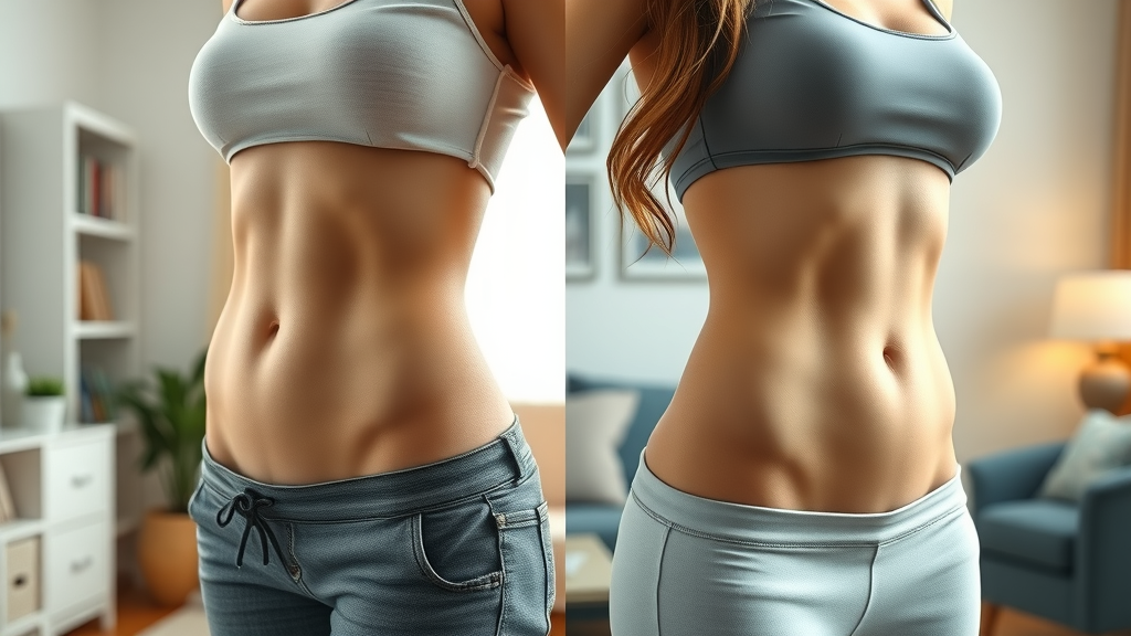 Before and after tummy tuck surgery transformation comparison